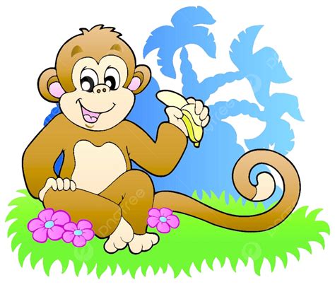 Monkey Eating Banana Clipart