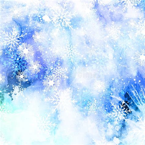 Watercolor Snowflake Background Stock Vector - Illustration of snow ...