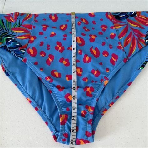 Tabitha Brown Swim Tabitha Brown X Target Tropicalleopard Bikini Bottom Blue Size 4x Nwt