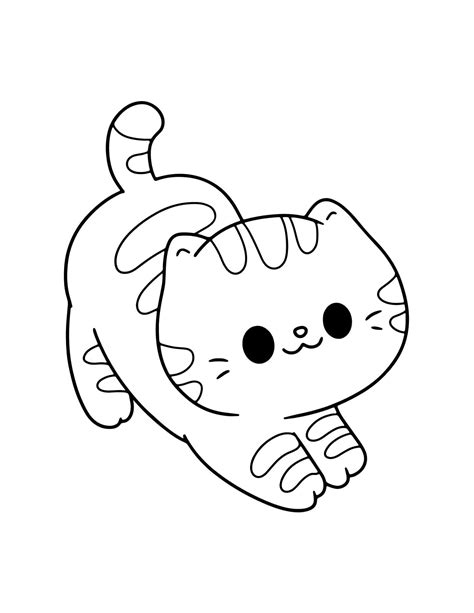 Simple Cat Coloring Page For Beginners Cat Coloring Page Cute