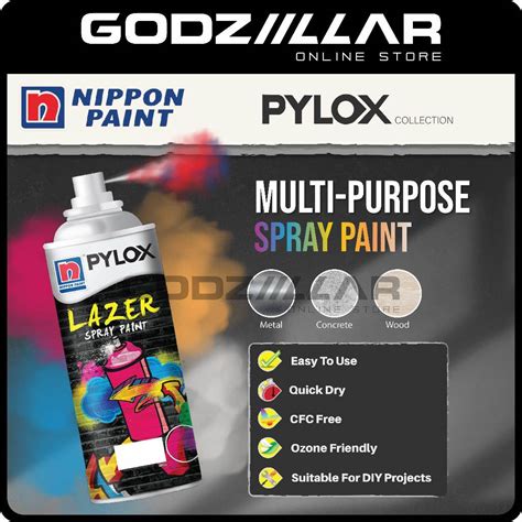 Nippon Pylox Lazer Spray Paint Multipurpose Spray Colour For Wood Metal