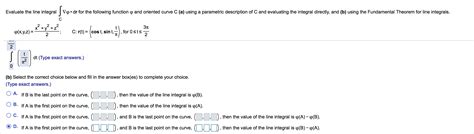 Solved Evaluate The Line Integral Vo Dr For The Following Chegg