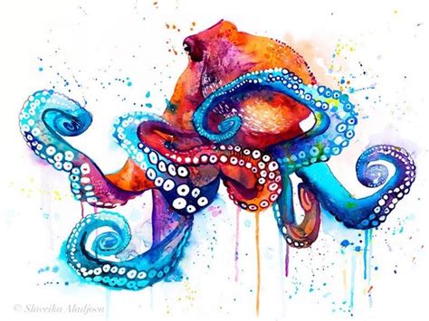 Octopus Art ~ Eight Legs of Beauty in Ocean Artwork – Seashell Madness