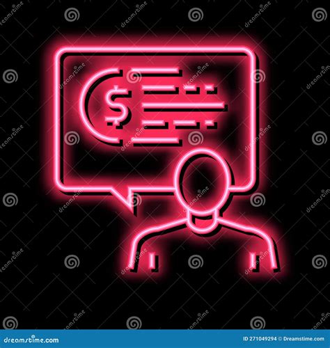 Human Talking About Money Neon Glow Icon Illustration Stock Vector