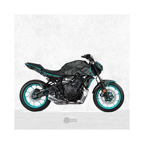 Yamaha MT 07 2021 2022 Camo Cyan Graphic Kit