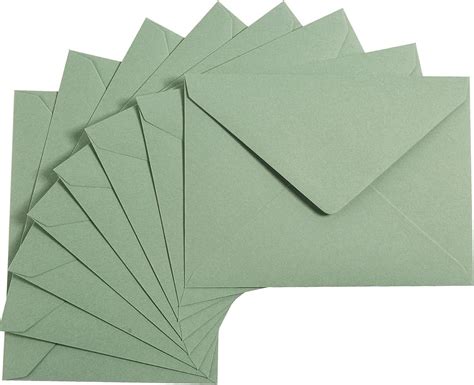 100 Pieces Sage Green A7 Envelopes Greeting Card Envelopes 5 24 X 7 24