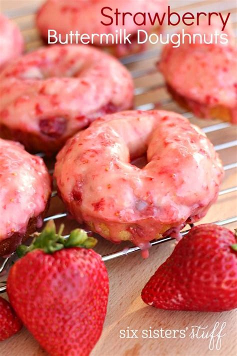 Strawberry Buttermilk Doughnuts Recipe Recipe Donut Recipes