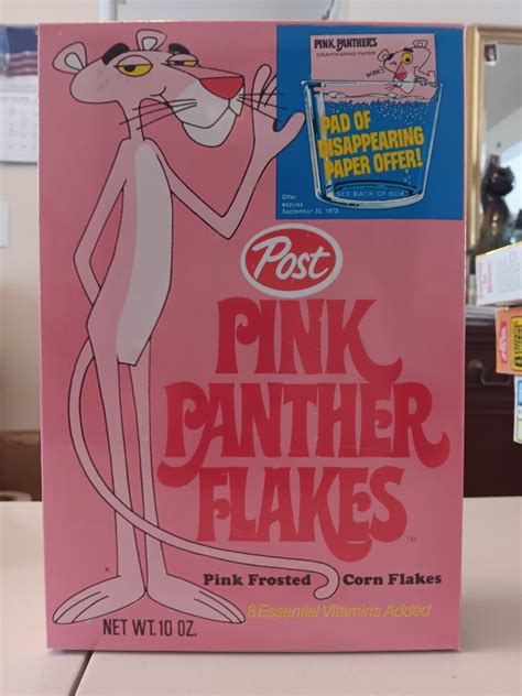 1973 Post Pink Panther Flakes Cereal Box 🌟disappearing Paper🌟