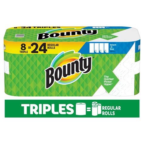 Bounty Select A Size Paper Towels White Triple Rolls Regular