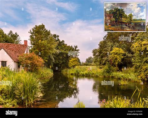 View featured in Constable’s painting The Hay Wain (inset), with Stock ...