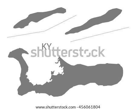 Outline Map Cayman Islands Isolated Vector Stock Vector 607090049 ...