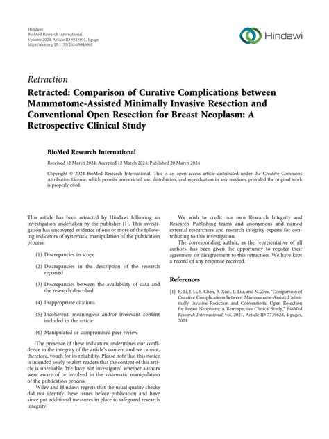 Pdf Retracted Comparison Of Curative Complications Between Mammotome