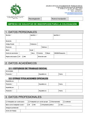 Completable En L Nea Portal Del Colegio Oficial De Trabajo Social De