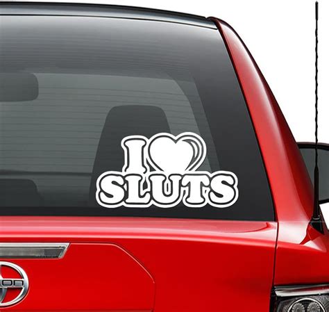 Amazon｜i Love Sluts Japanese Jdm Vinyl Decal Sticker Car Truck Vehicle Bumper Window Wall Decor