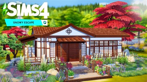 Floating Japanese Water Home ~ Snowy Escape Base Game Sims 4 Speed