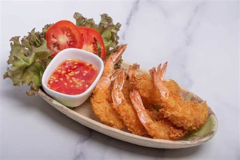 Fried Shrimp Tempura with Sauce Stock Image - Image of cookery, asian ...