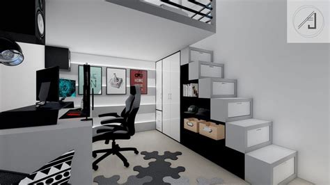 Loft Bed With Gaming Set Up Build A Loft Bed Loft Bed Plans Loft