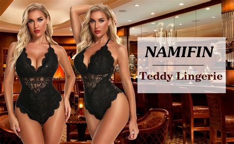 Amazon NAMIFIN Sexy Lingerie For Women Lace Teddy Lingerie Snap Crotch Bodysuit Clothing