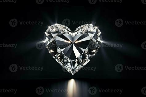 Diamond heart lights background. Generate Ai 26487243 Stock Photo at ...