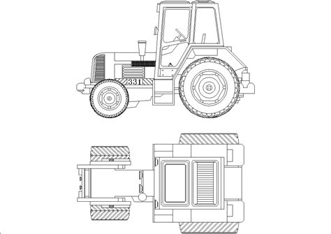 Vehículo tractor en AutoCAD Descargar CAD gratis 60 89 KB Bibliocad