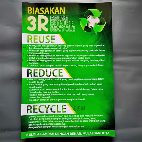 Jual Poster Mengelola Sampah Dengan Sistem 3r Poster Peduli