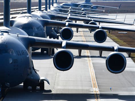 PHOTOS Air Forces Largest Ever Launch Of C 17s From Single Base Air