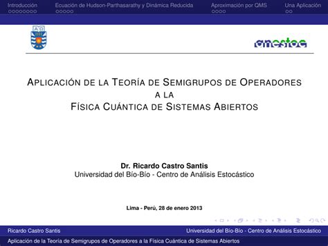 Pdf AplicaciÓn De La TeorÍa De Semigrupos De Operadores A La FÍsica CuÁntica De Sistemas Abiertos