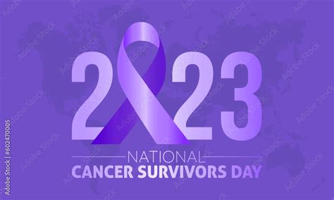 2023 Concept National Cancer Survivors Day Awareness Vector Banner