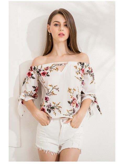 Off Shoulder Top In Floral Print On Storenvy