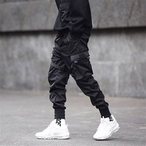 Techwear Cargo Pants Men Cyberpunk Black Harem Streetwear Etsy