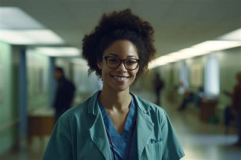 Premium Photo Smiling Healthcare Professional In Hospital Corridor