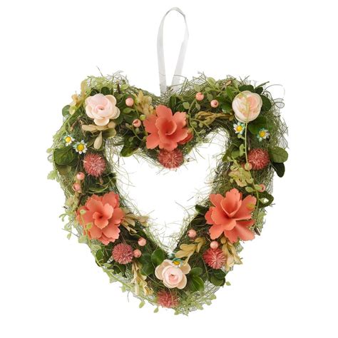 40cm Flora Heart Spring Wreath