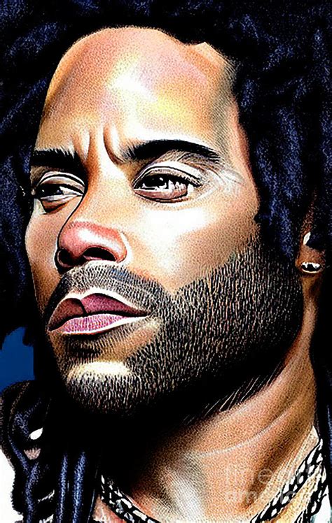 Lenny Kravitz Singer Portrait Digital Art Mixed Media By Lisa Von