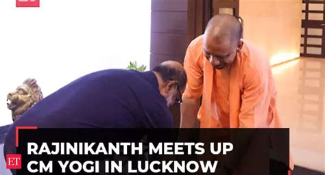 Rajinikanth Meets UP CM Yogi Adityanath In Lucknow Touches Gorakhnath