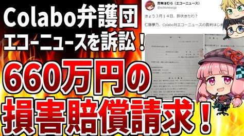 【ゆっくり解説】colaboとエコーニュースの裁判が開始！660万円の損害賠償請求と謝罪文の請求へ！【暇空茜colabo仁藤夢乃