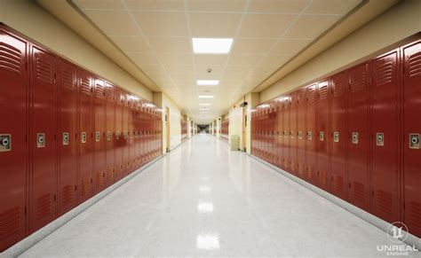 ArtStation - School Hallway 3d Scene | Resources