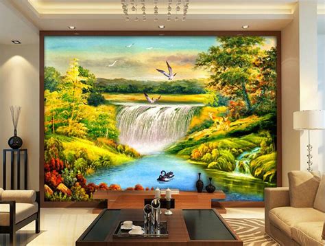 3d Room Wallpaper Custom Mural Non Woven Wall Sticker The Waterfall