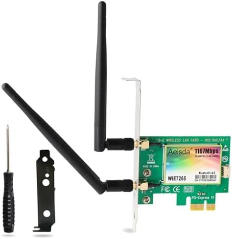 Carte WiFi Aeisda 1167Mbps Carte WiFi PCIE Avec Bluetooth 4 2 Bi