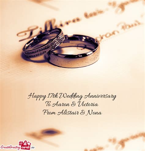 Happy 17th Wedding Anniversary - Free cards