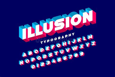 Modern Optical Illusion Style Font Stock Vector Illustration Of