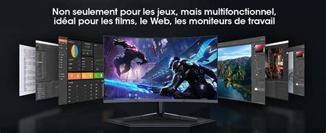 Koorui 24 Ecran Pc Gaming Incurvé 180hz Moniteur Pc Dalle Va