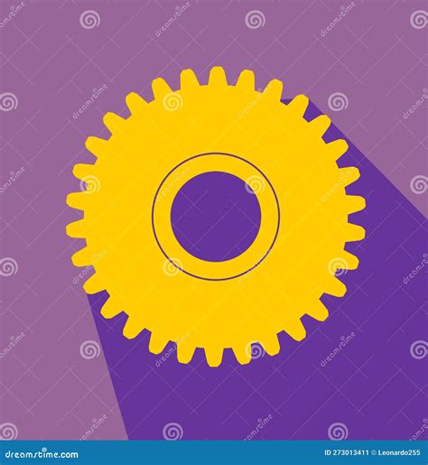 Yellow Gear Flat Design Icon Vector Eps 10 Stock Vector Illustration