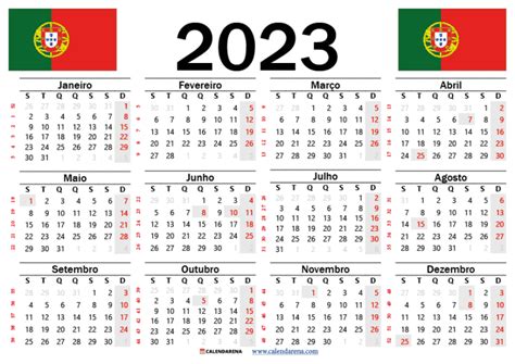 Calendário 2023 Portugal Para Imprimir Com Feriados