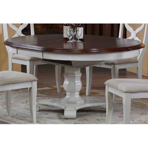 Sunset Trading Andrews Butterfly Leaf Dining Table In Antique White