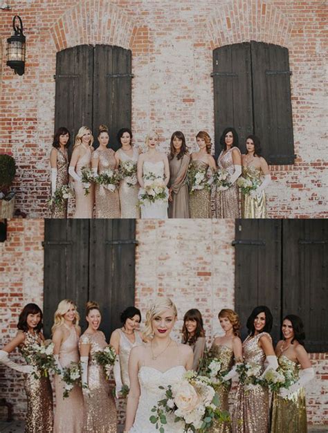 Love This Looks Subtle Hollywood Glamour Shimmery Gold Bridesmaids