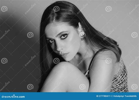 Natural Female Beauty Concept Sensual Fashion Woman Face Close Up Beauty Portrait Of Young