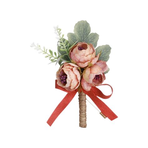 ECPECAD Wrist Corsage Flower Set 1pc Boutonniere Buttonholes Groom And