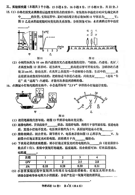 2023年重庆中考物理a卷试题（图片版）