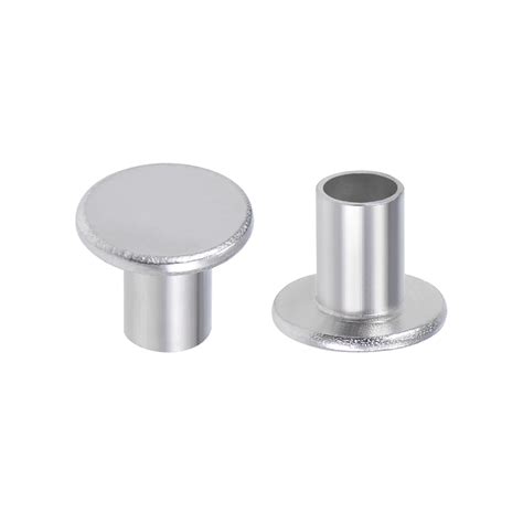 Pcs Mm X Mm Aluminum Flat Head Semi Tubular Rivets Silver Tone