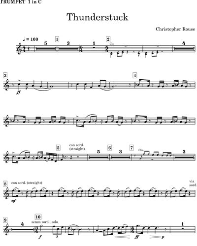 Thunderstuck Trumpet 1 In C Sheet Music By Christopher Rouse Nkoda